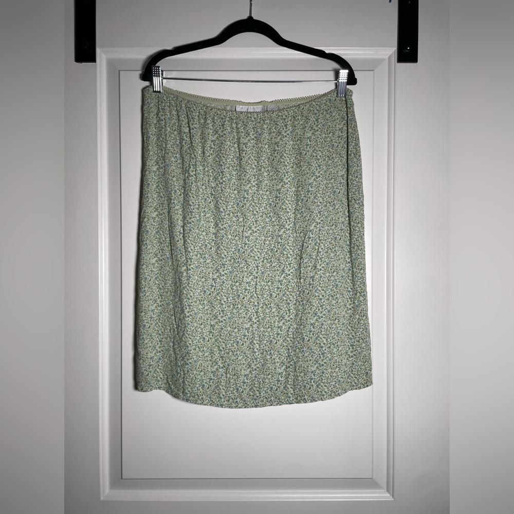 Old Navy Pastel Green Floral Slip Skirt - Picture 2 of 6